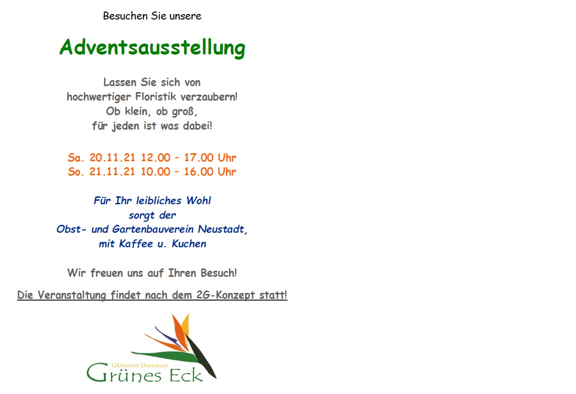 Mehr über den Artikel erfahren Große Adventsausstellung