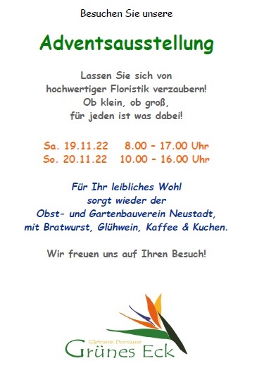 Mehr über den Artikel erfahren Traditionelle Adventsausstellung