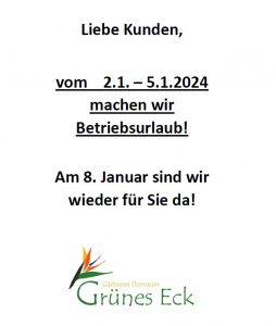 Mehr über den Artikel erfahren Betriebsurlaub