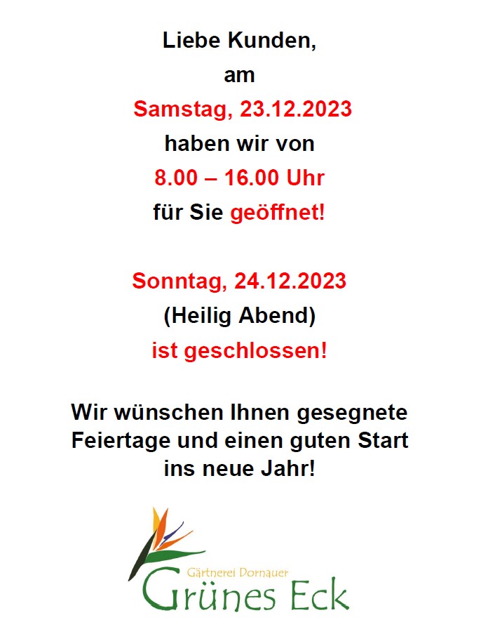 Mehr über den Artikel erfahren (Sonder)öffnungszeiten Weihnachten 2023