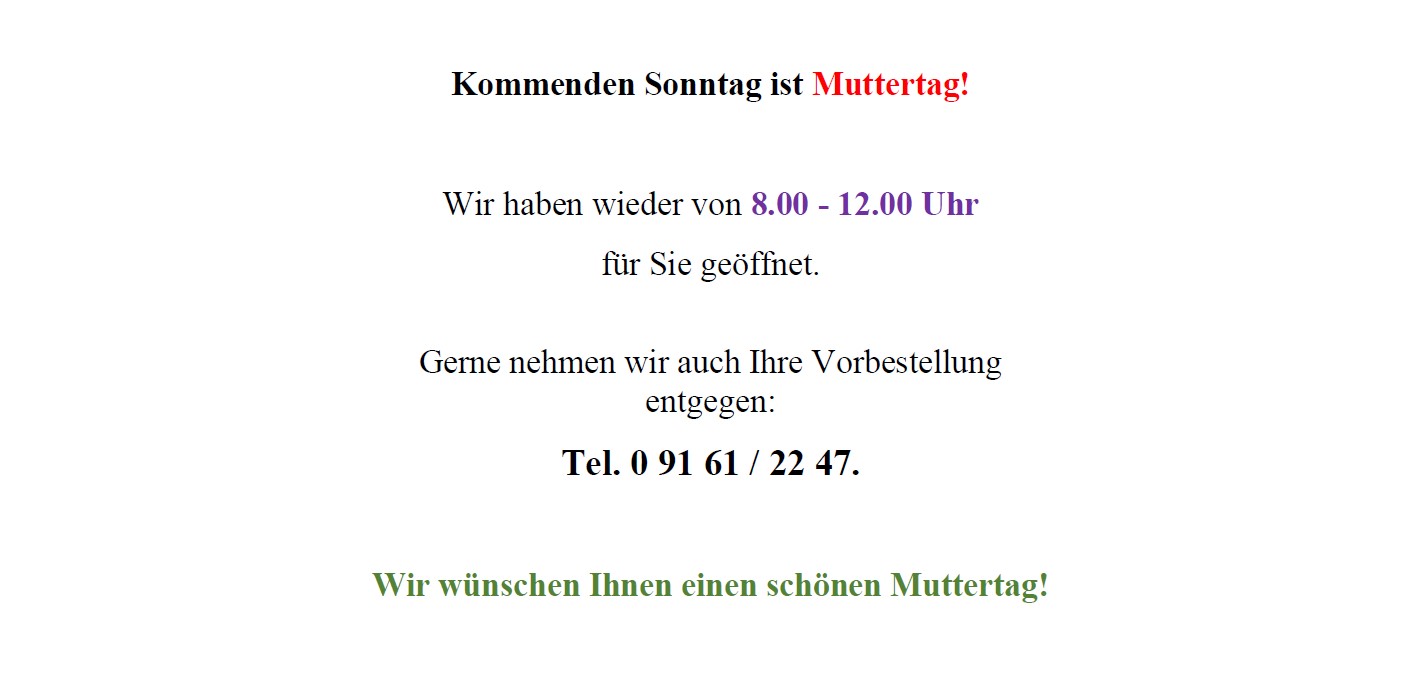 Mehr über den Artikel erfahren Sonntag 12.5.24 ist Muttertag!