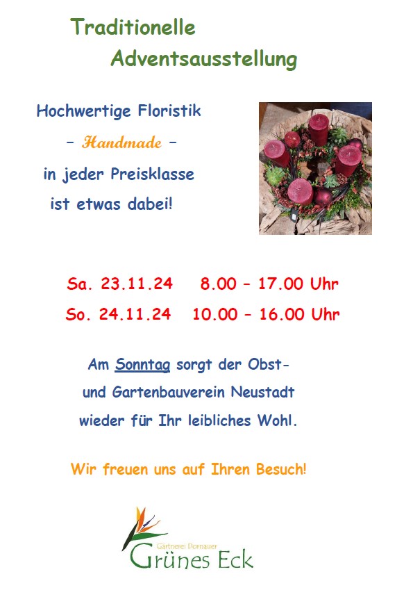 Du betrachtest gerade Jährliche Adventsausstellung